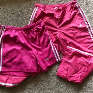 Women's Adidas Pink Crop Pants and Shorts