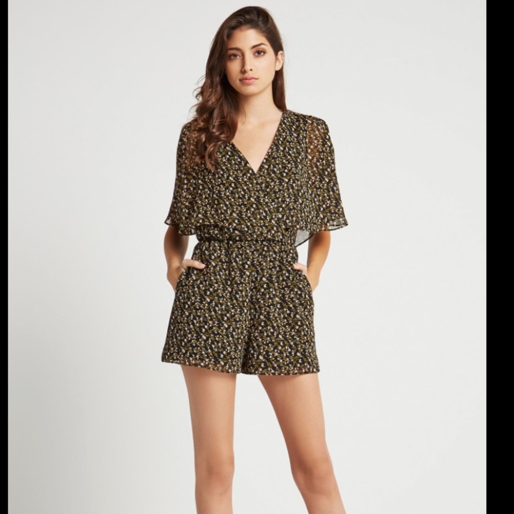BCBGenergation Capelet Surplice Romper