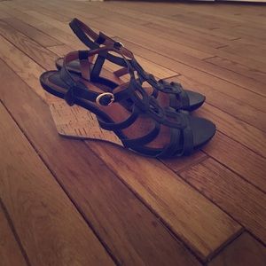 Clark's black wedges