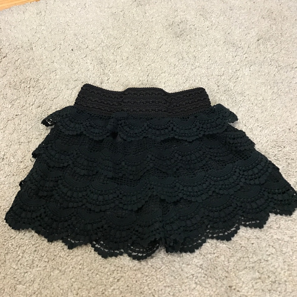 Black lace shorts