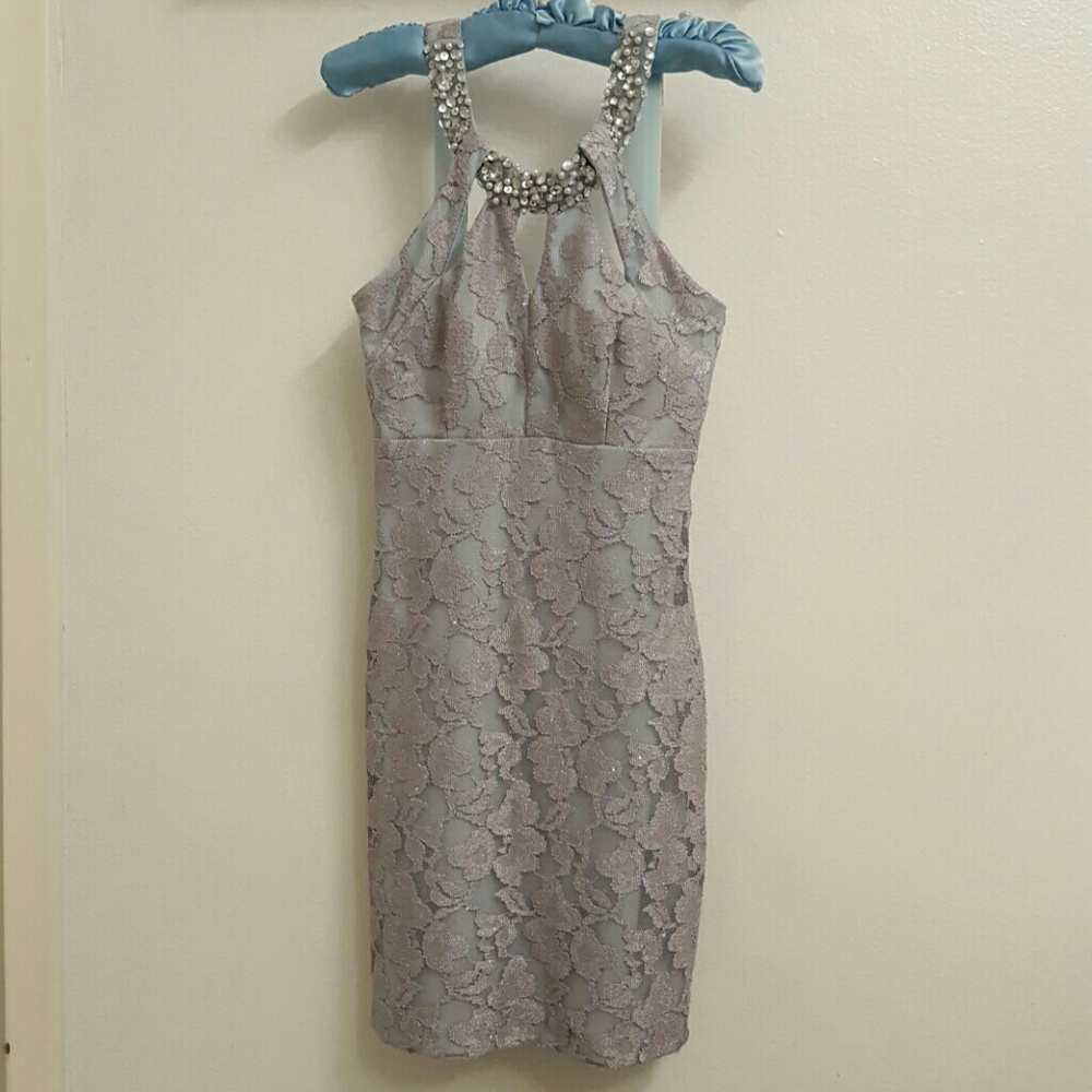 Tiffany Blue Lace Mini Dress