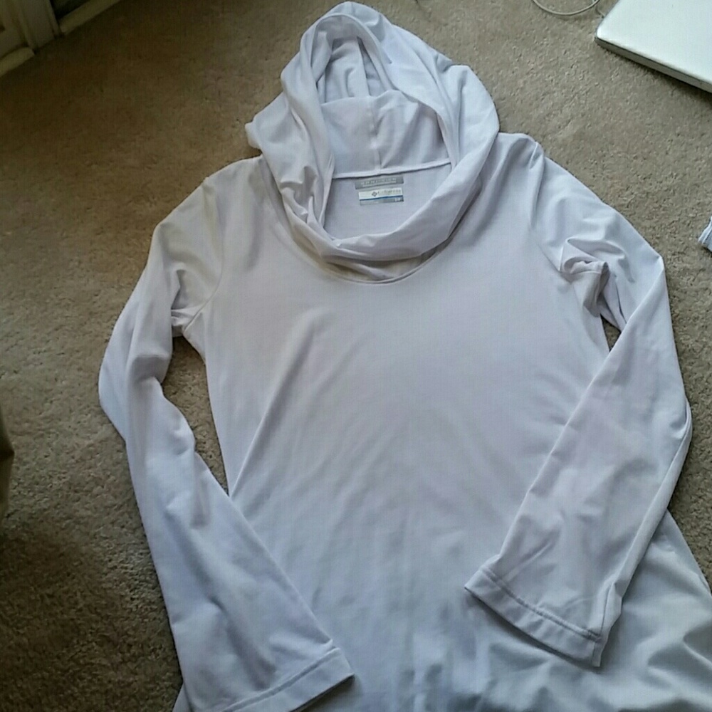 Columbia omni-wick spf tunic, hood/cowl-neck