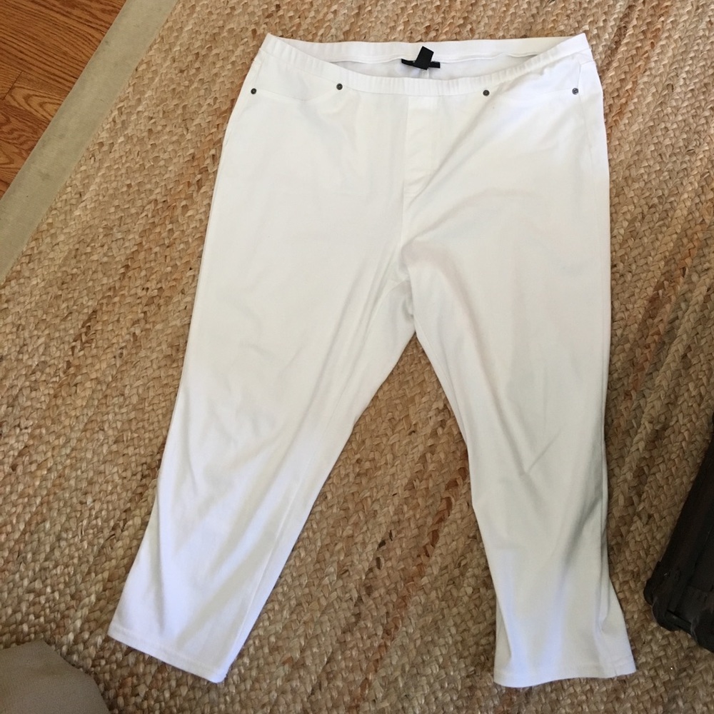 Plus size white jeggings