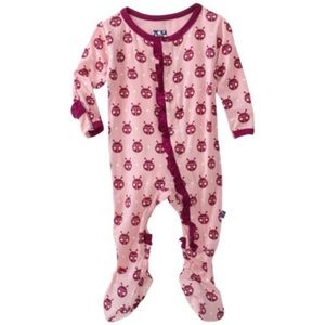 Kickee Pants Footie Ladybug Ruffle One Piece 12/18
