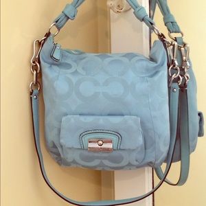 Signature Coach Kristen Hobo Bag in Light Blue