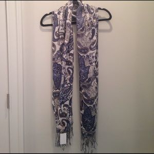Blue and White Printed Scarf