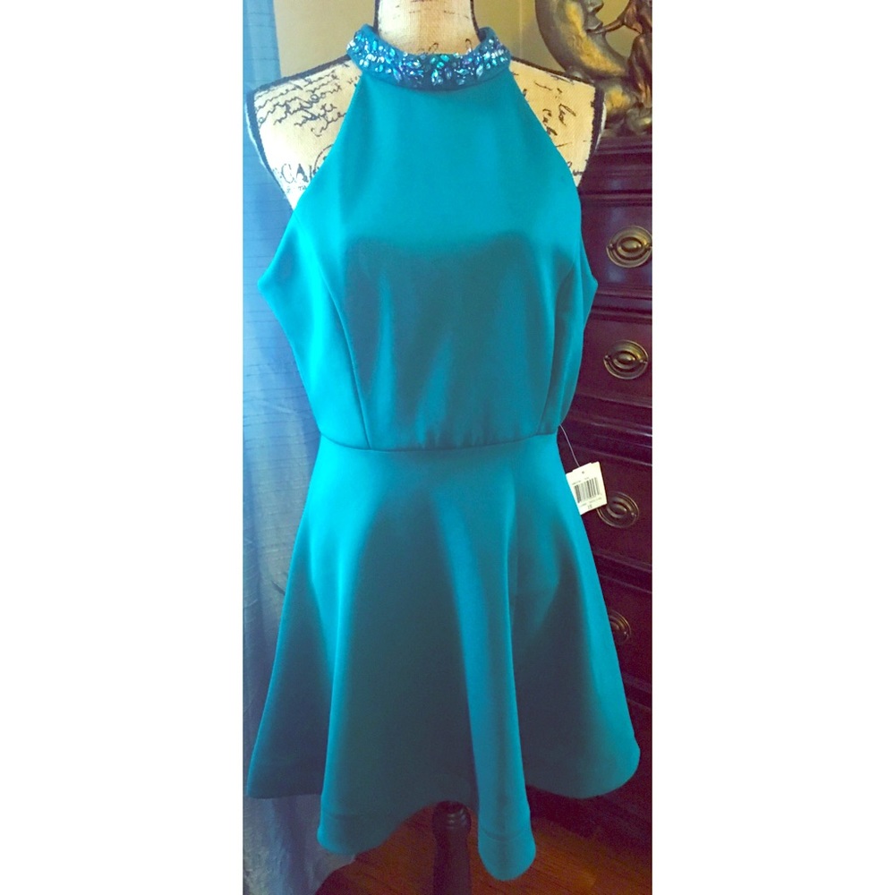 Formal Teal Skater Dress size 15