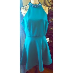 Formal Teal Skater Dress size 15