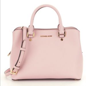Michael kors pink tote with gold hardware