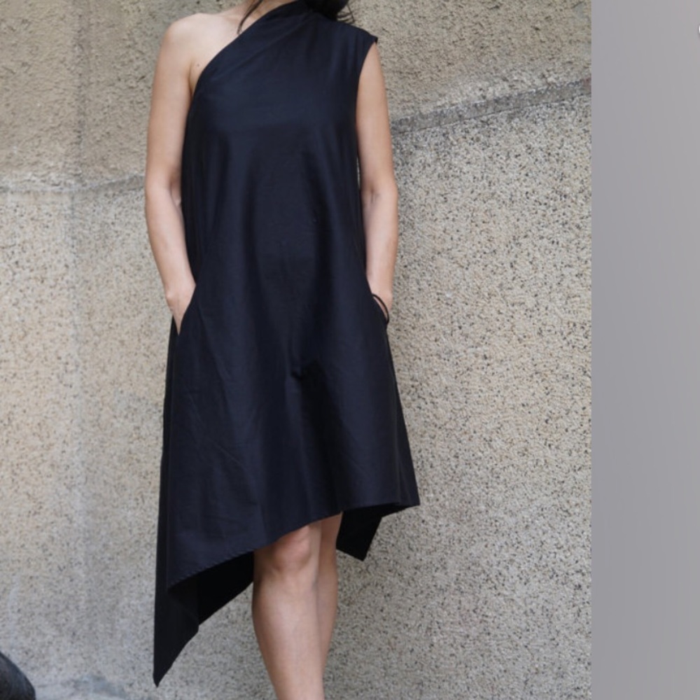 NEW🌹BLACK CAFTAN ASYMMETRICAL TUNIC, BLACK DRESS
