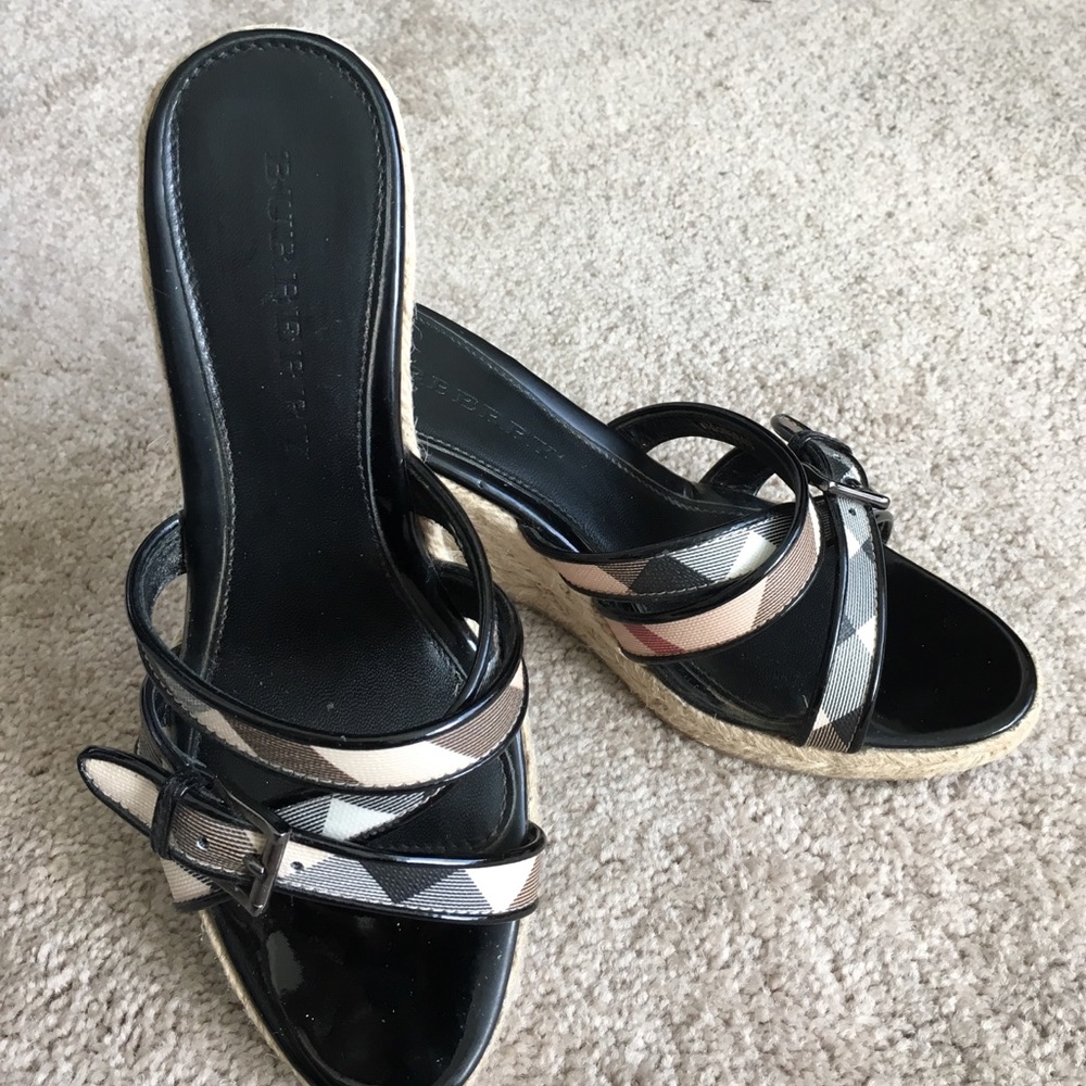 Authentic Burberry wedge sandals