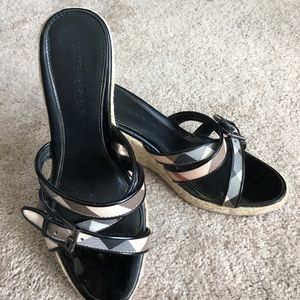 Authentic Burberry wedge sandals