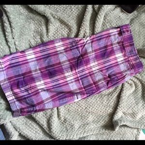 New York and company purple plaid Bermuda short 8