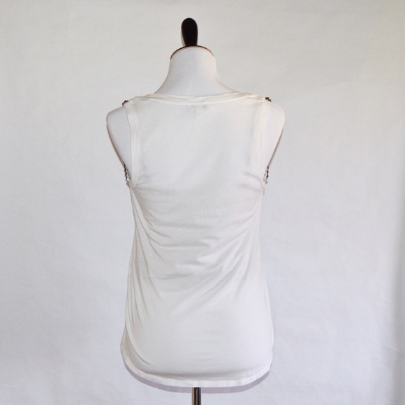 Express Sleeveless White Top / Blue Flag Design - Picture 6 of 6