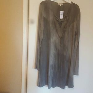 Lace up tie dye dress