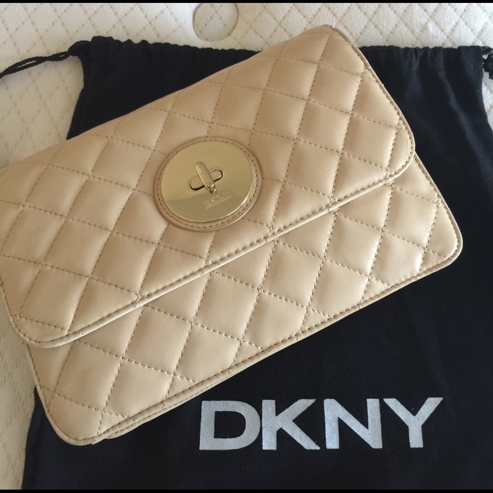 Brand New DKNY Leather Quilted Nappa Bag