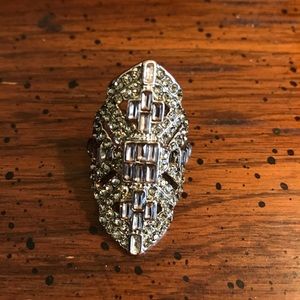 Silver rhinestone ring