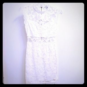 Sans Souci White Lace Cutout Mini Dress