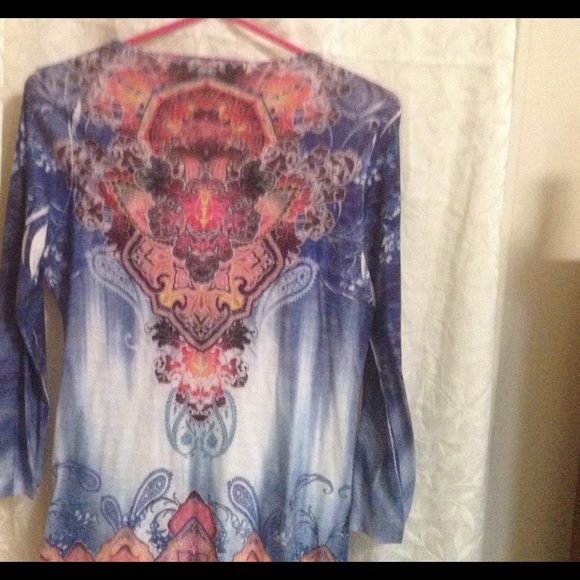 Reba Multicolor Embellished Tunic L XC - Picture 2 of 2