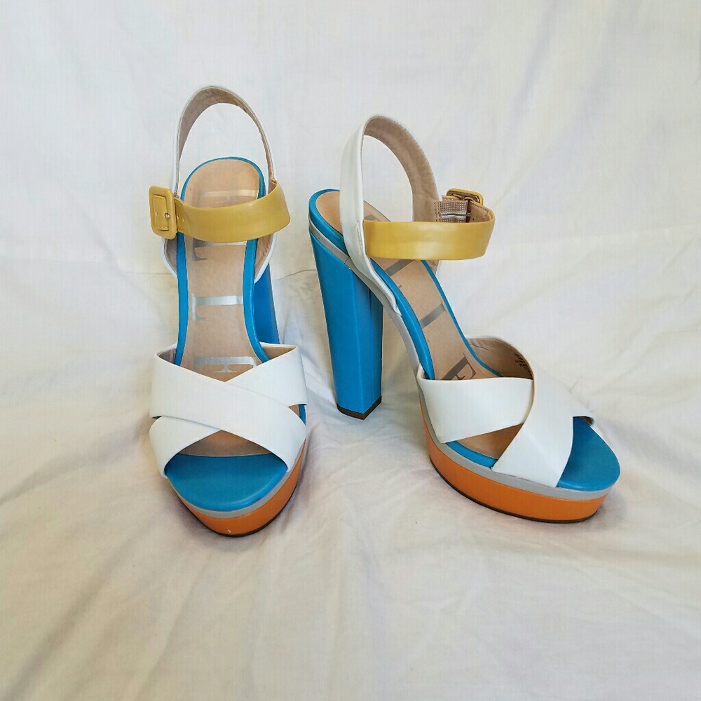 Multi Colored Heeled Sandals