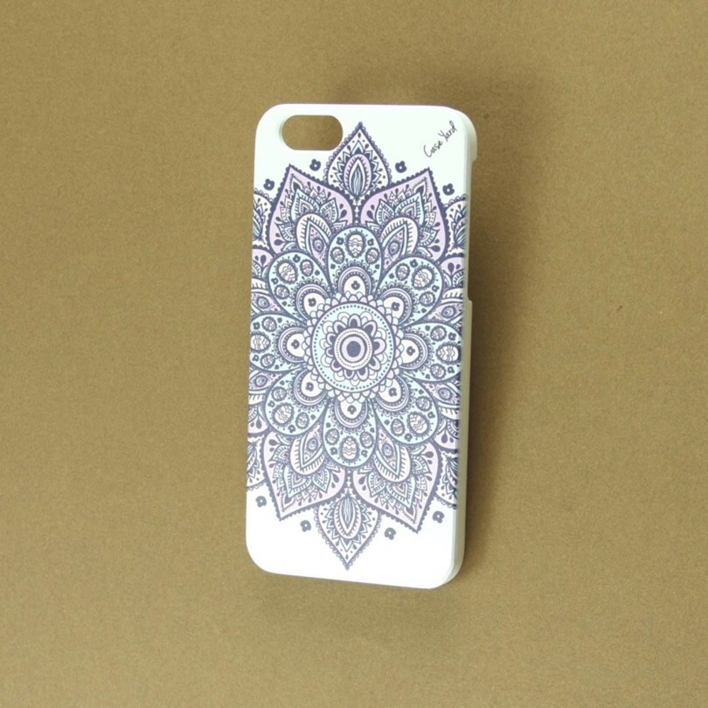 New White Wood iPhone Case w. Dakota Mandala, 6