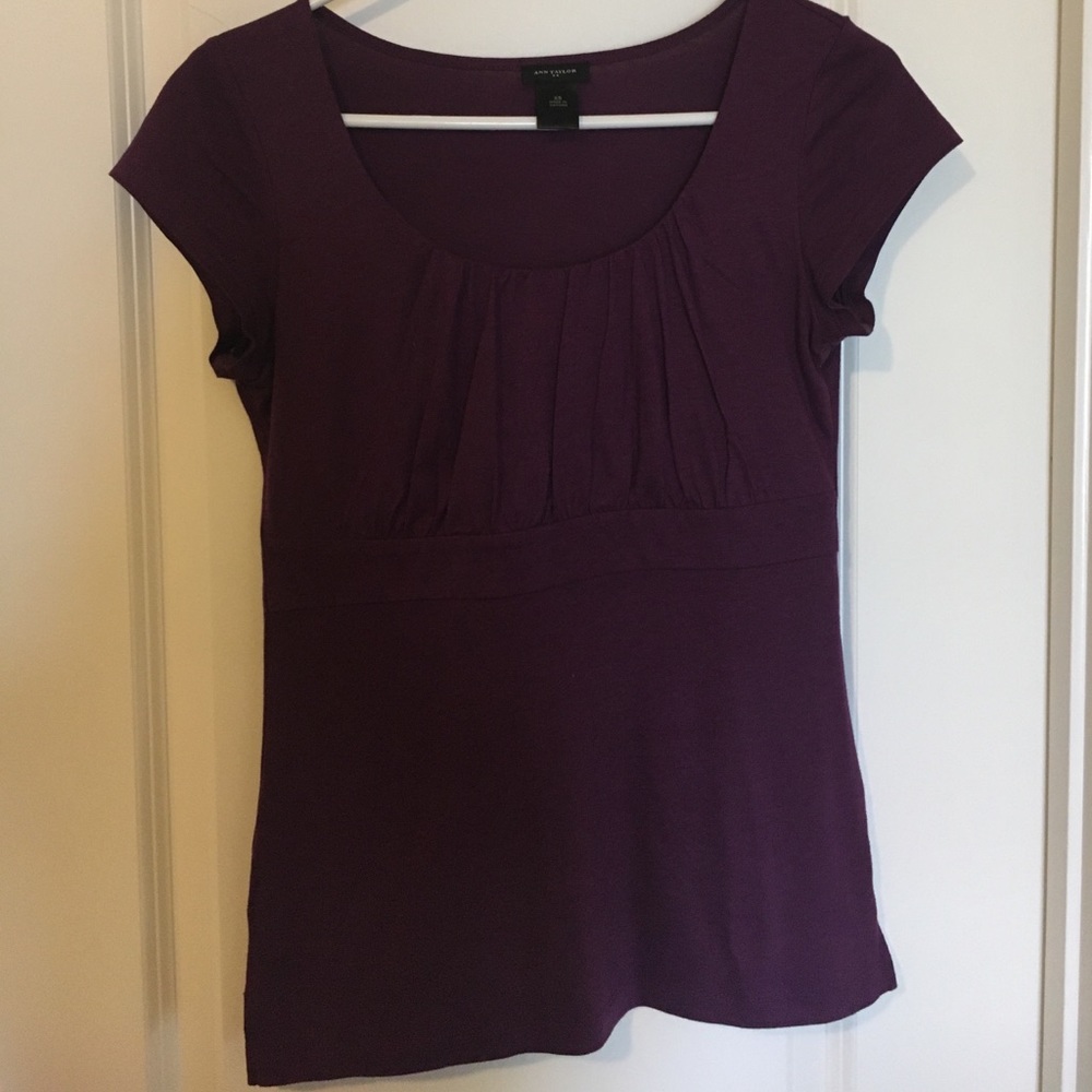 Ann Taylor ruched front fitted shirt