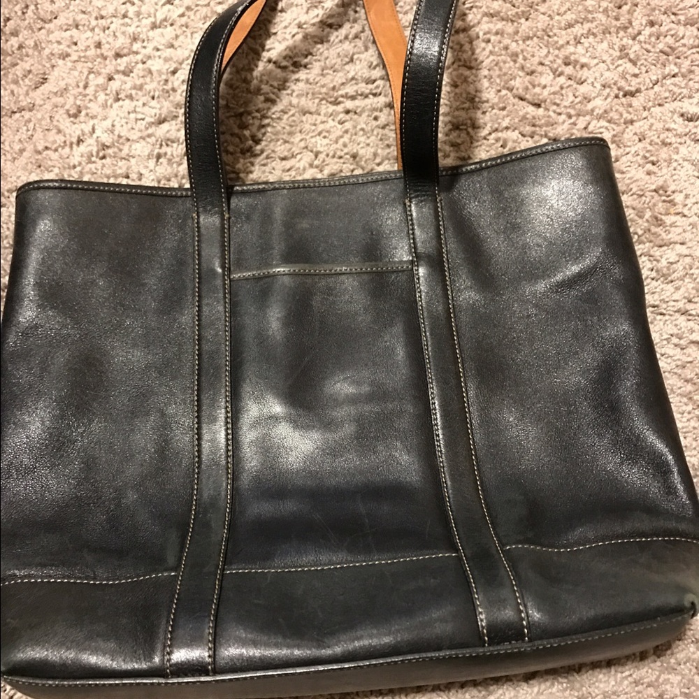 Dark brown coach tote