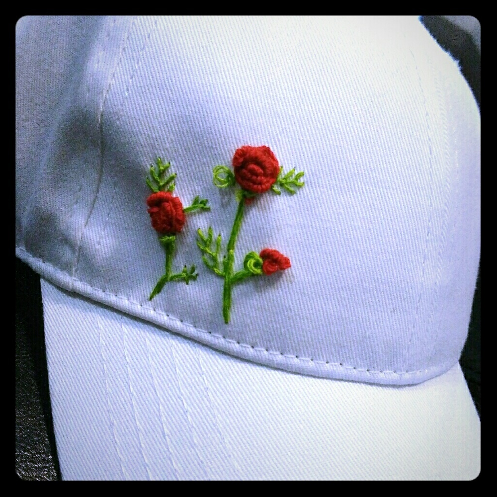 Dad cap one size rose embroidery