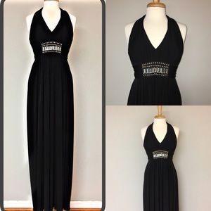 Decode 1.8 Black floor length gown with Beading