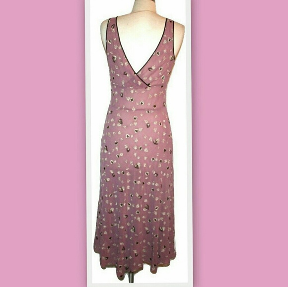 ■SOLD■ Rebecca Taylor Mauve Embroidered Slip Dress - Picture 3 of 6