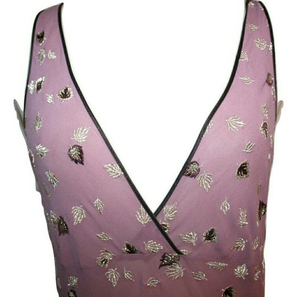 ■SOLD■ Rebecca Taylor Mauve Embroidered Slip Dress - Picture 4 of 6