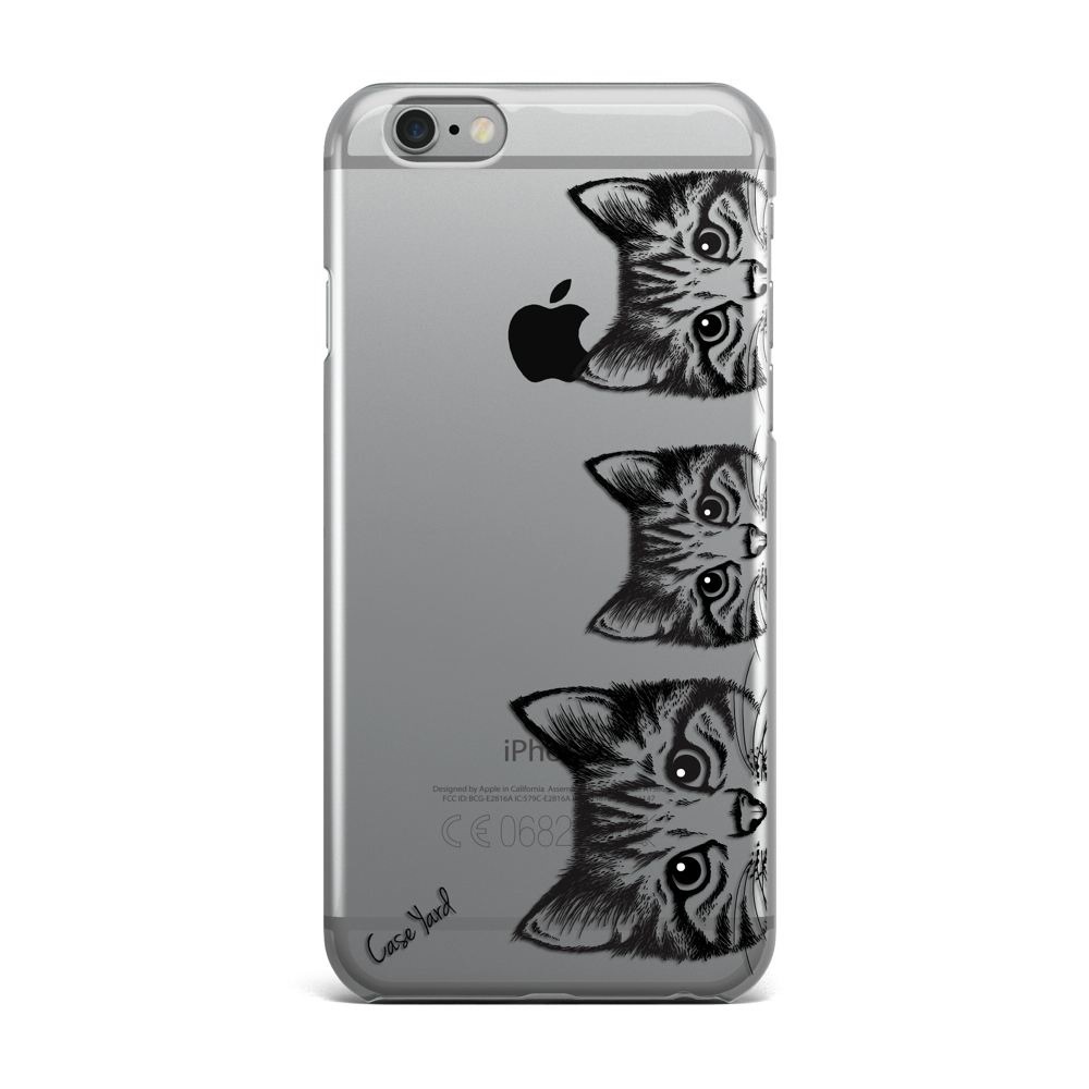 NEW CLEAR PLASTIC IPHONE CASE WITH KITTEN DESIGN