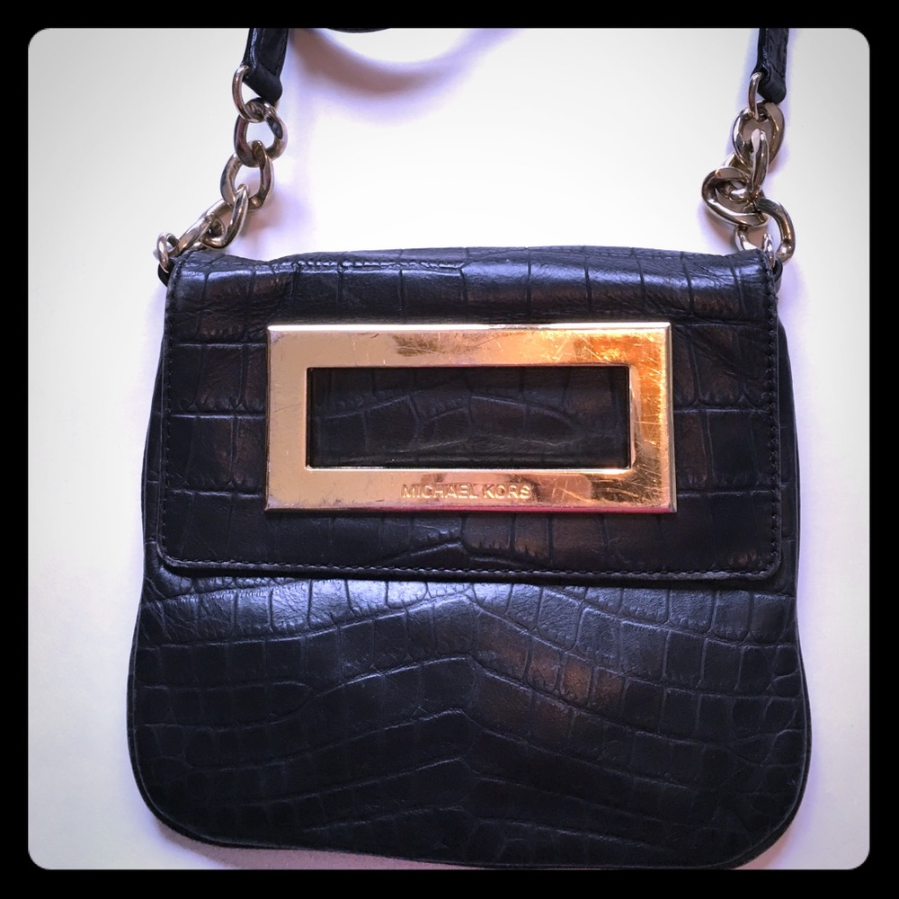 Black leather Michael kors satchel