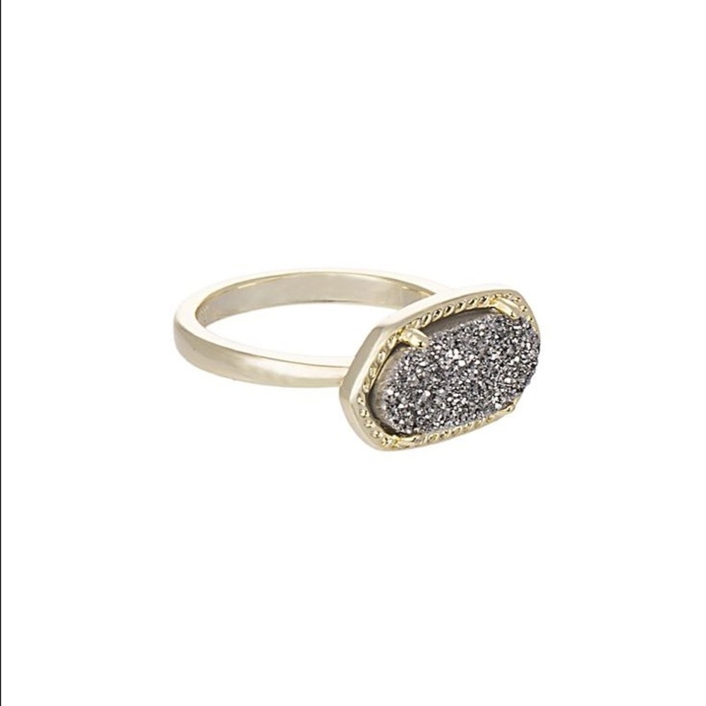 Kendra Scott Gold Ring With Silver Druzy