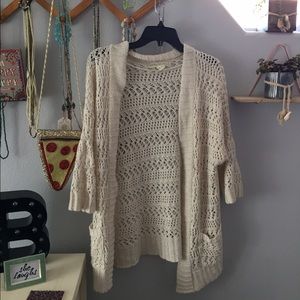 Staring at Stars ivory crochet cardigan