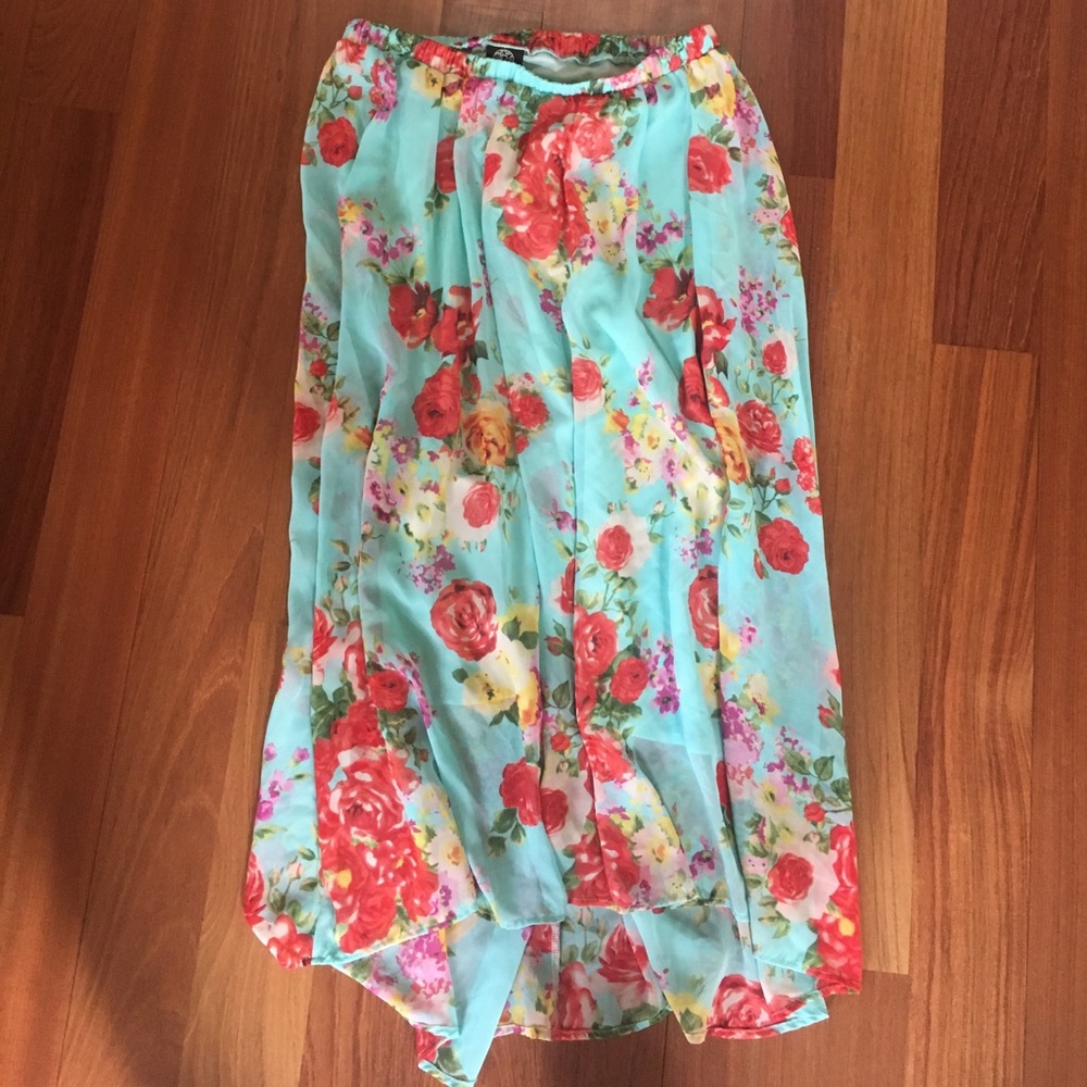 Spring floral maxi skirt