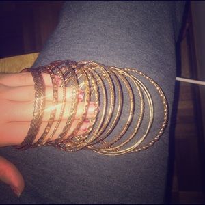 18 Thin gold bracelets