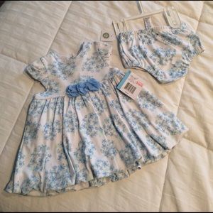 NWT Blue and white 6 month baby dress.