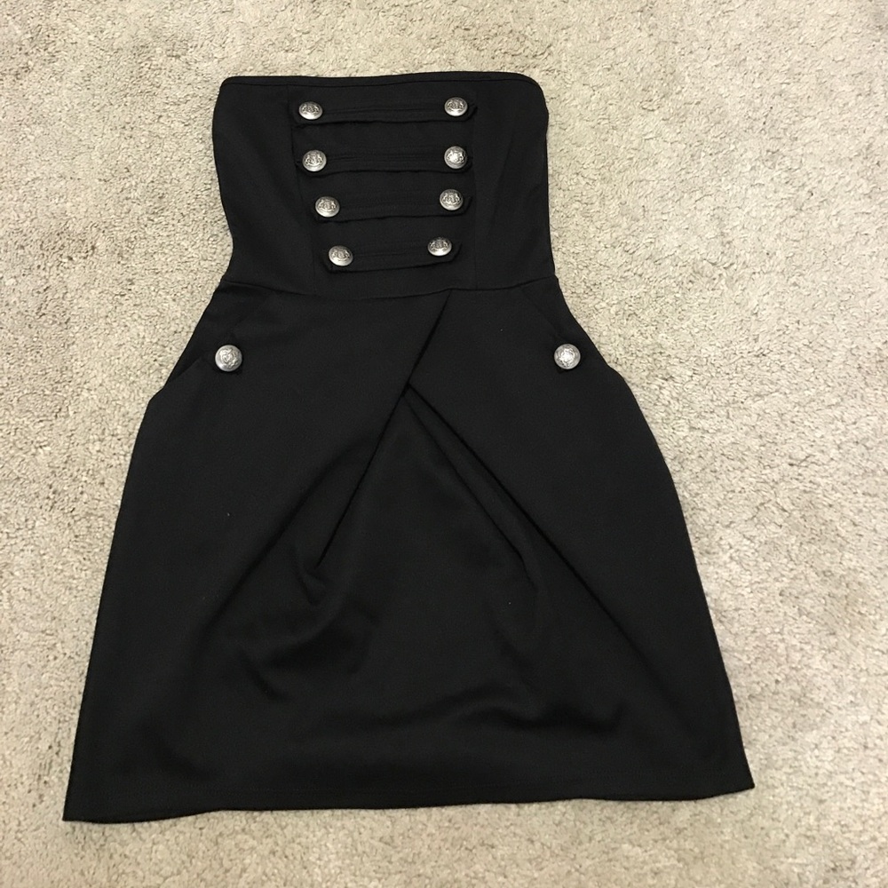 Strapless black dress