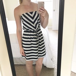 Strapless striped dress