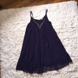 Knee length plum baby doll dress