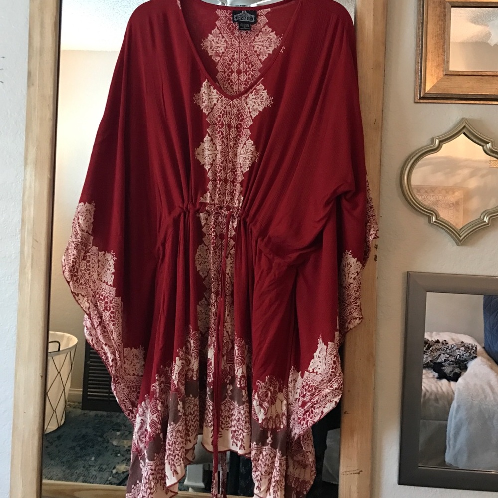 Boho rust red tunic