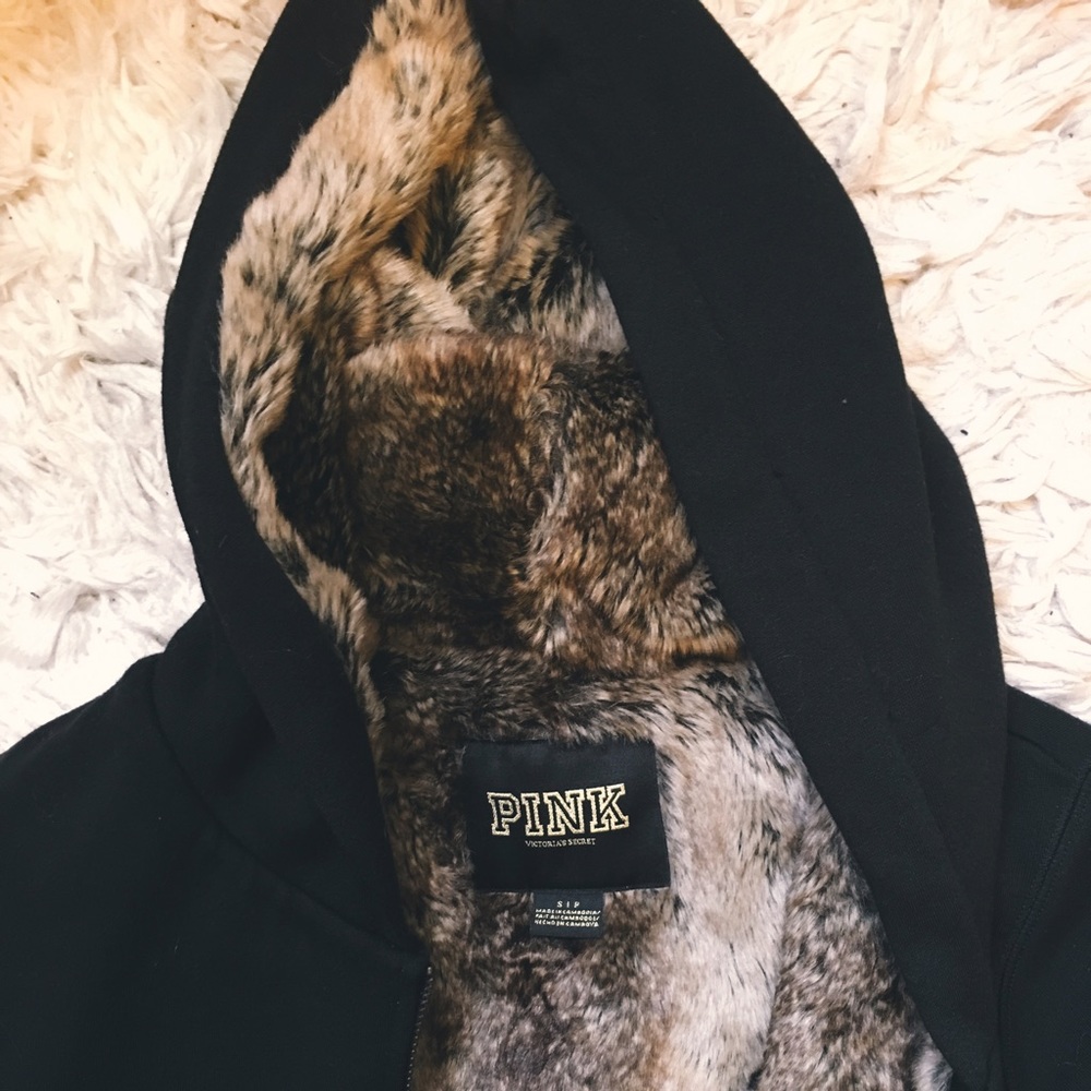 PINK zip-up sparkly fur sweater