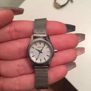 silver dkny watch