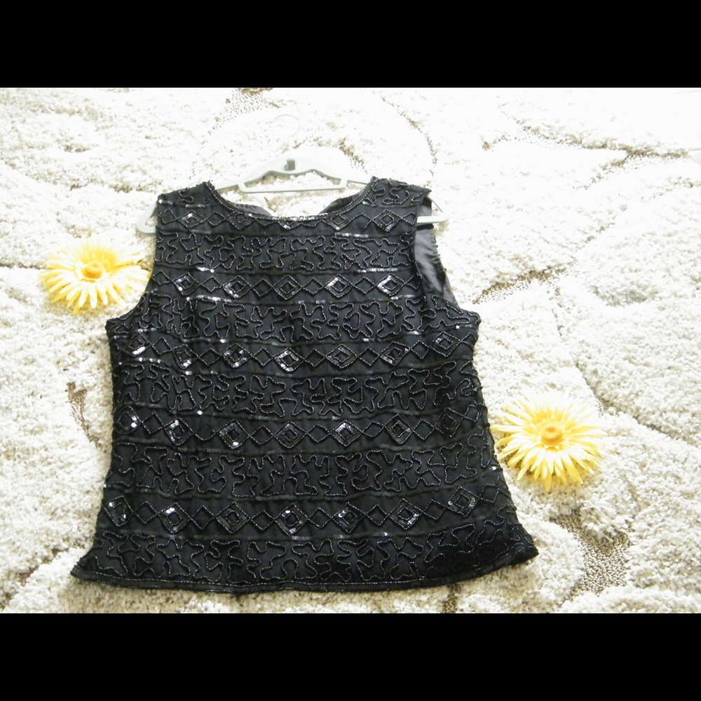 Silk beaded top