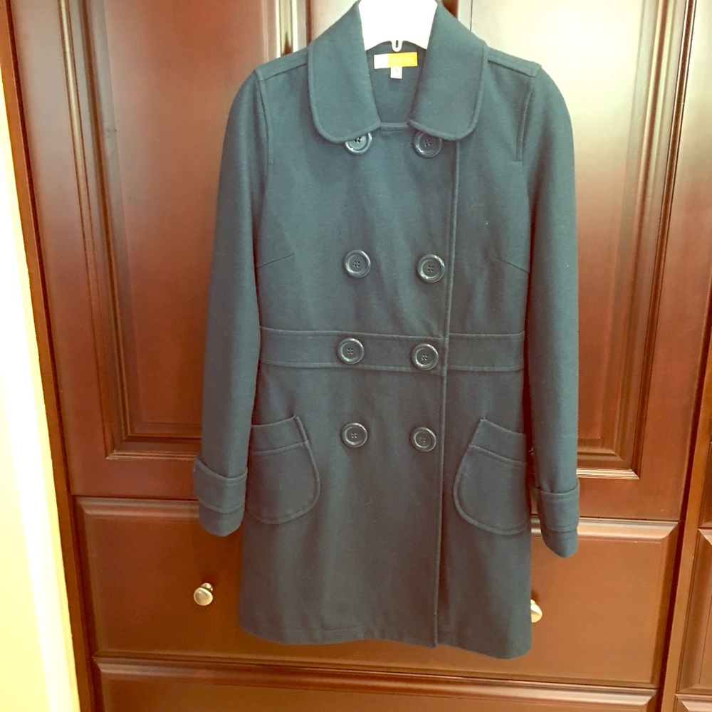 Tulle turquoise mid-length peacoat