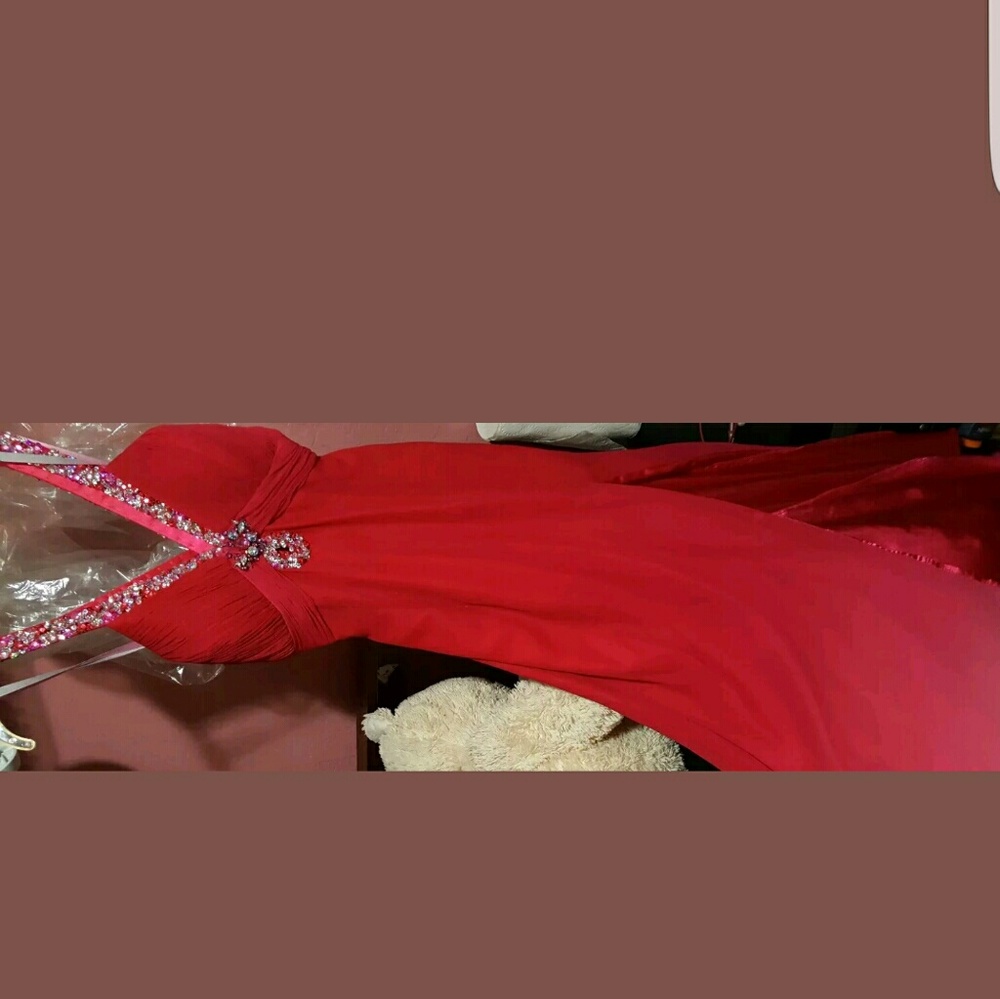 Fuchsia Prom dress with slit