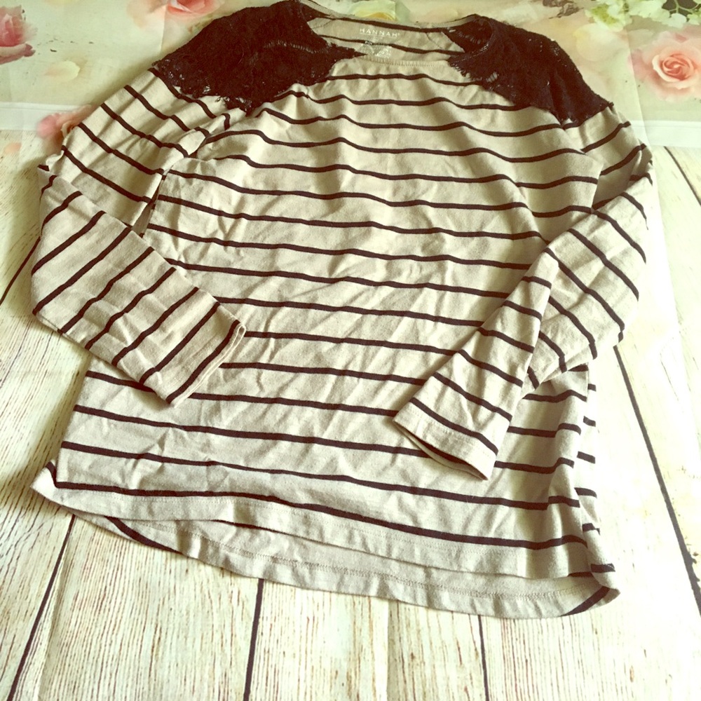 Tan and black striped shirt