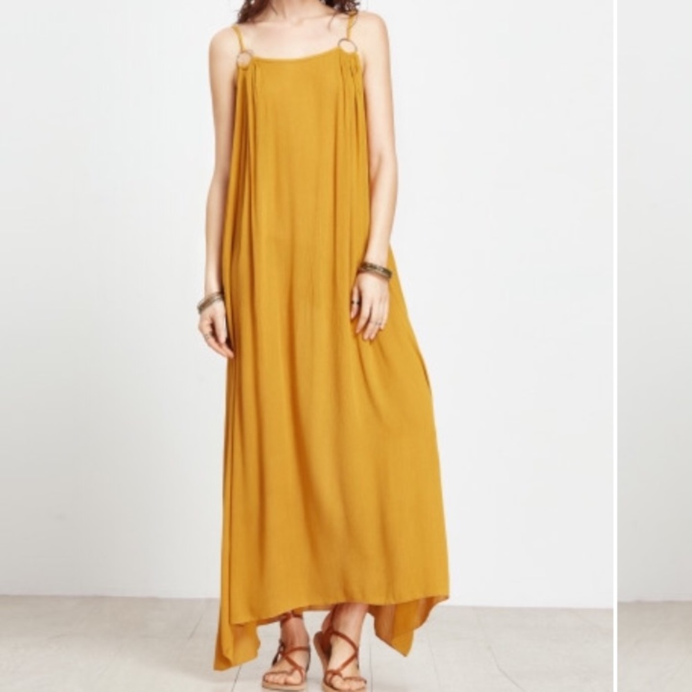 Yellow Spaghetti Strap Maxi