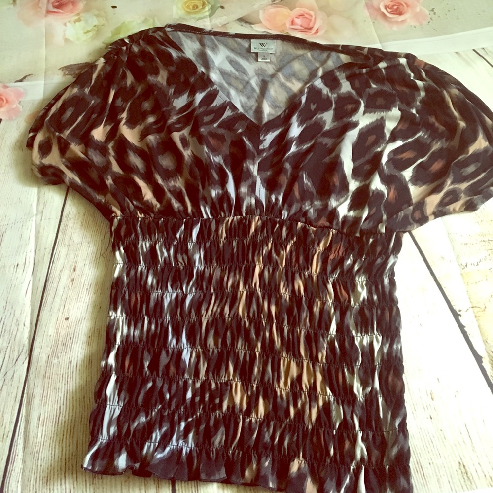 Leopard top stretchy material